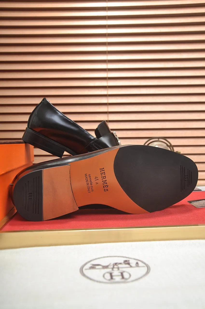 Men's shoes💰520💶[HERMES] (cowhide lining)🍀Italian top luxury🍀He does not pursue novel styles and gorgeous colors, but attracts the favor of successful men with his flawless, elegant and classic style. Formal leather shoes This very comfortable, simple and stable style allows you to easily match any style! The pattern is absolutely 1:1 refined from the original case, and we strive for excellence in materials, imported cowhide + cowhide lining💪💪💪extraordinary texture👍! .Code number: 38-45 (45 customized)